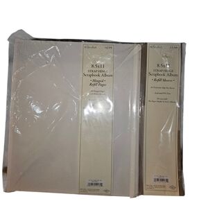 Paper Studio 8.5x11 Scrapbook Straphinge Refill Pages &Slip-on Sleeves (10) NIP